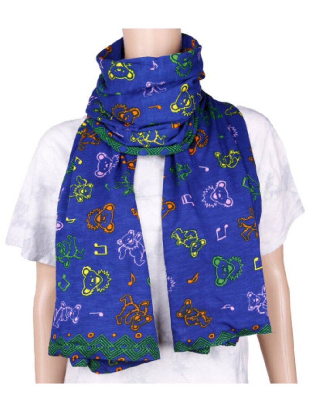 Grateful Dead Music Bears Scarf ~ 70" x 20" ~ Officially Licensed ~ Brand New!
